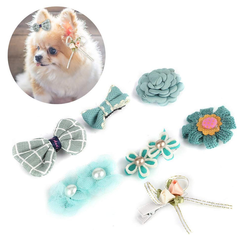DAUERHAFT 7Pcs Pet Hair Clip,Girls Hair Clips Barrettes,Cute Puppy Dog Small Bowknot, Lovely Animal Pet Headwear,Easy to Wear,Bright Color,Exquisite And Compact,for Kids,Dogs,Cats 2 - PawsPlanet Australia