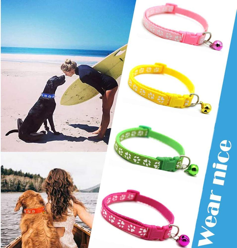 AOSEA 6 Pack Adjustable Cat Collar with Bell, Reflective Strap, Safety Quick Release Buckle, Suitable for Cats and Small Dogs 19-32cm - PawsPlanet Australia