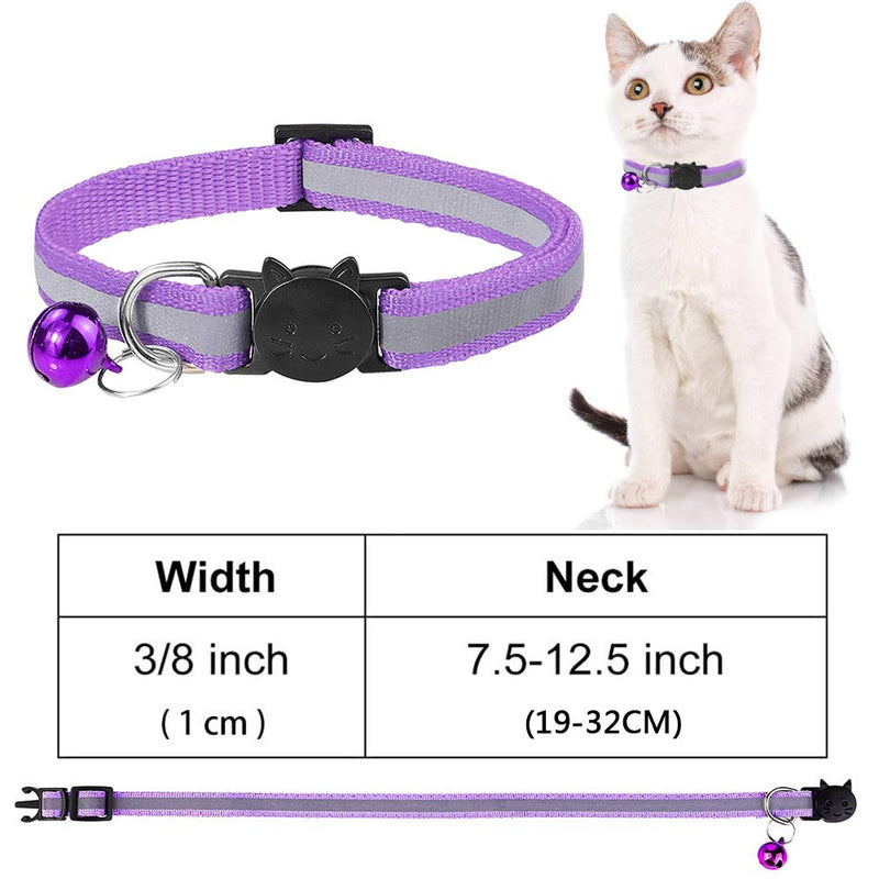 Cat collar reflective, pack of 12 adjustable cat collars, cat collars with bell and safety clasp, for most domestic cats - PawsPlanet Australia
