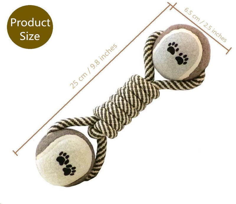 Rope Bone Dog Toy for Small and Medium Dogs, Puppy Teething Toy Bone with Ball and Natural Cotton Ropes, Interactive Dog Toys for Boredom, Rope Ball Puppy Toy Gift dog toy rope ball - PawsPlanet Australia