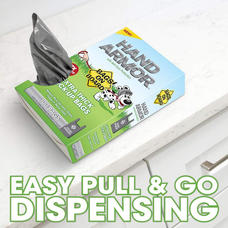 [Australia] - Bags On Board Hand Armor Dog Poop Bags | Extra Thick Dog Waste Bags with Leak Proof Protection 100 Bags Original 