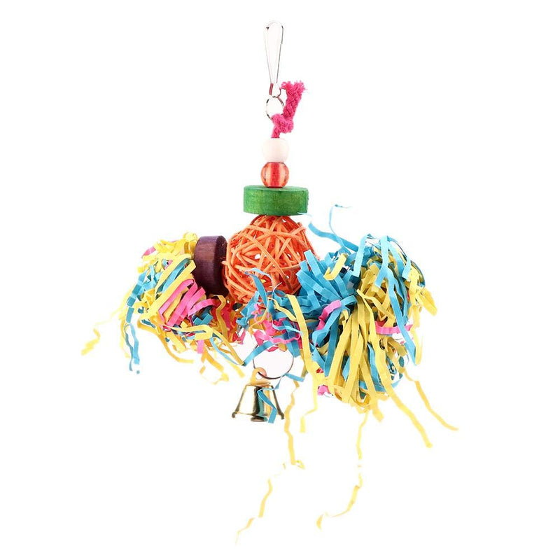 Parrot Shredding Toys Colorful Paper Strips Bird Chew Toy Bamboo weaving Bird Shredders Toy Foraging Hanging Toy for Budgie Parakeet Cockatiel Conure - PawsPlanet Australia