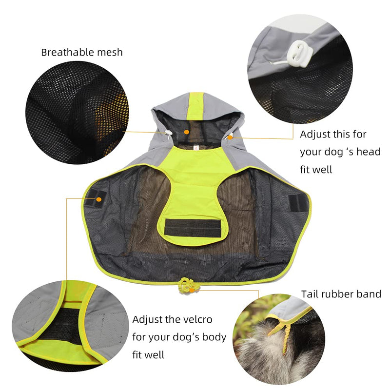 Dog Raincoat for Large Dogs,Snow Jacket,Waterproof,Adjustable with Reflective Strip, fits Dogs Weight About 82 lbs Extra Large Size12-- Back Length 26.2---28.8 inch - PawsPlanet Australia