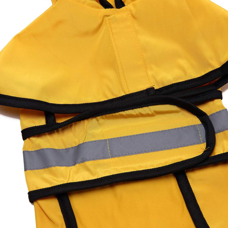 Lifeunion Dog Reflective Raincoat with Hood Harness Hole, Waterproof Slicker Poncho for Small Medium Dogs and Puppies Yellow - PawsPlanet Australia