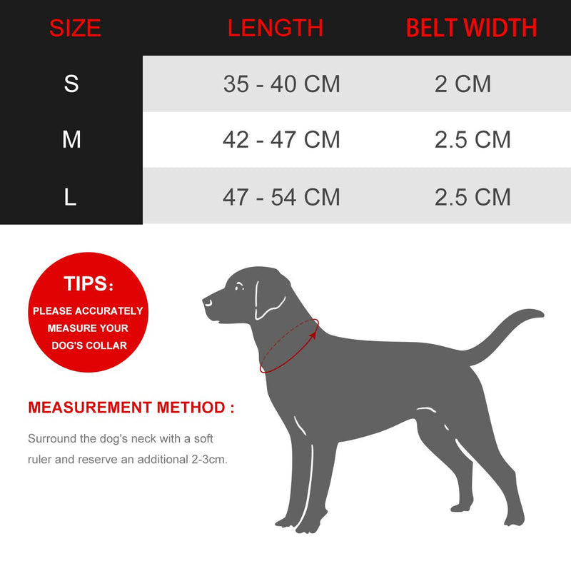 POPETPOP Dog Collar Personalized Reflective Nylon Pet Classic Collars (Size M) - PawsPlanet Australia