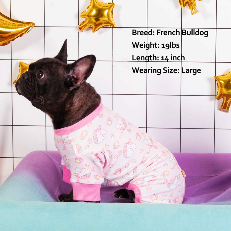 kyeese Dog Pajama Unicorn Soft Material Stretchable Dog Pajamas Onesie Pet Pjs Dog Clothes XS (3-4.5lbs) Pink (Unicorn) - PawsPlanet Australia