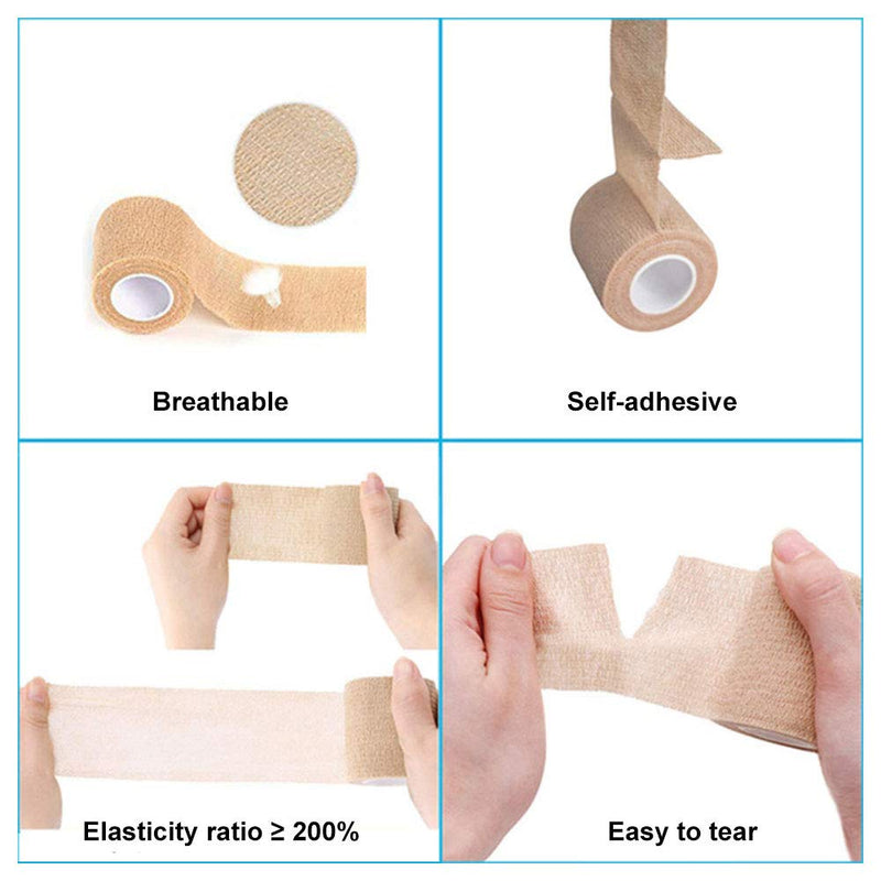 Tylu Non-Woven Self-Adhesive Bandage Sports Protective Elastic Bandage Pet Bandage 12 Pcs for Sprains Swelling and Soreness - PawsPlanet Australia
