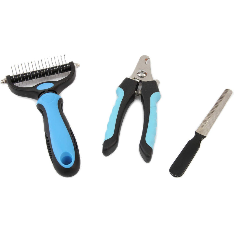 [Australia] - Maxpower Planet Pet Grooming Tool Set (2 Pack)- Double Sided Dematting Brush and Dog Nail Clippers 