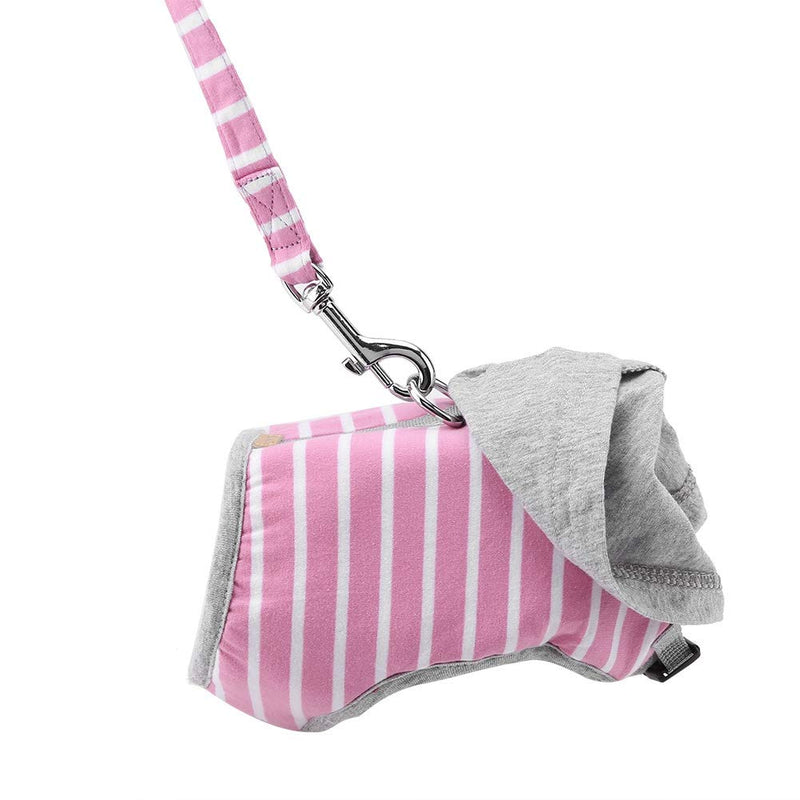 Cat Harness and Leash, Adjustable Escape Proof Cat Kitty Dog Harness Soft Breathable Hooded Cat Vest Harness and Leash Set Great for Walking(Pink S) Pink S - PawsPlanet Australia