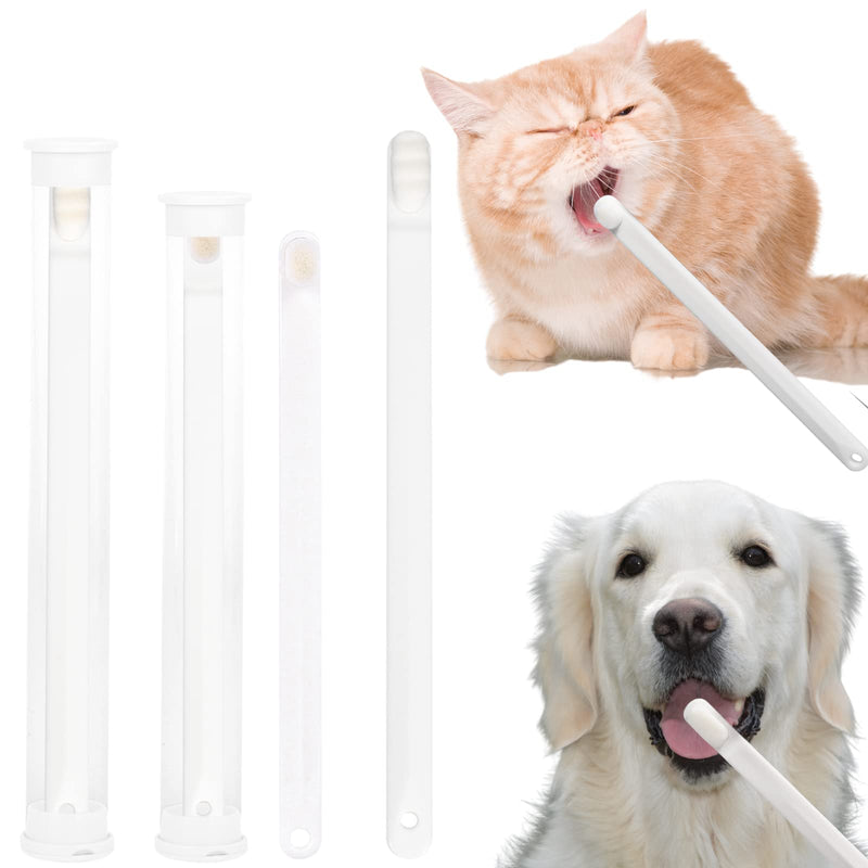 CUECOMER 3 Pack Cat Toothbrush with 360-degree Head,Full Surround Bristles Silicone Safe, Effective and Deep Pet Teeth Cleaning,Brush Away Bad Breath Toothbrush cat Teeth Cleaning Health Care Green&blue&pink 3 Pcs - PawsPlanet Australia