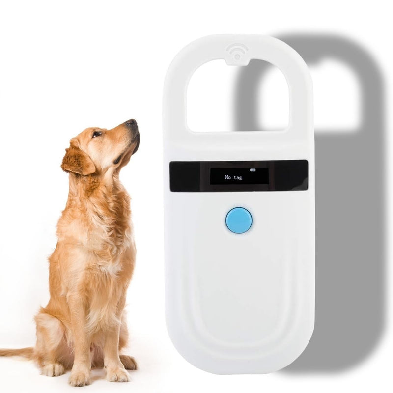 Chip Reader for Animals, RFID Microchip Scanner, 134.2Khz ID Microchip Reader, Pet Scanner, OLED Display, 128 Pieces Tag Information Storage for Animal Tracking, for FDX-B (ISO11784/85) and EMID - PawsPlanet Australia