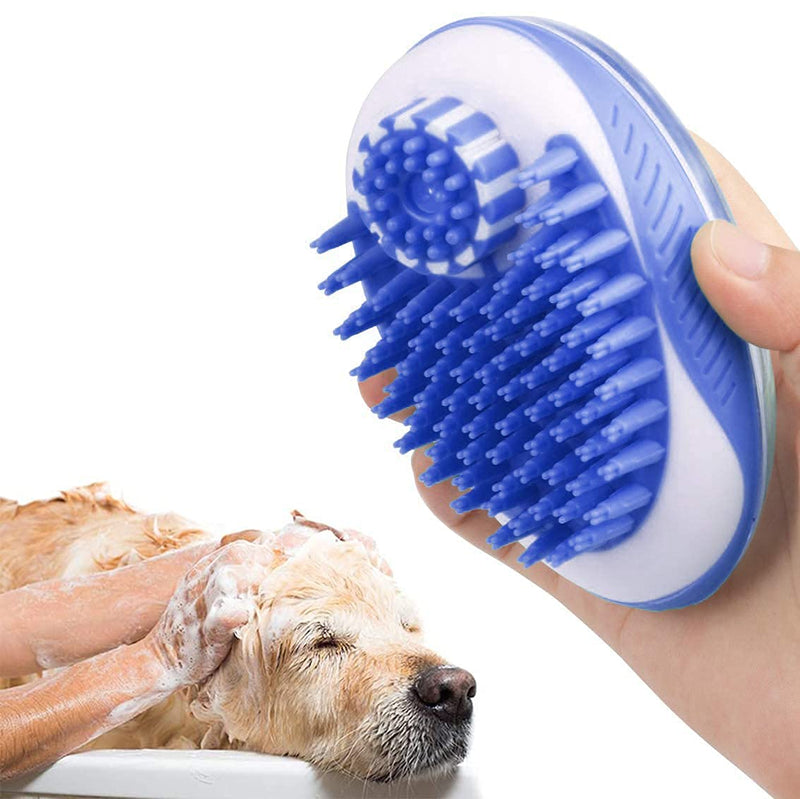 TODARRUN Pet Bath Brush,2 In 1 Shampoo Dispenser Massage Brush,Suitable For Washing,Shampooing,Massaging Pets With Long And Short Hair,Removing Loose Fur - PawsPlanet Australia