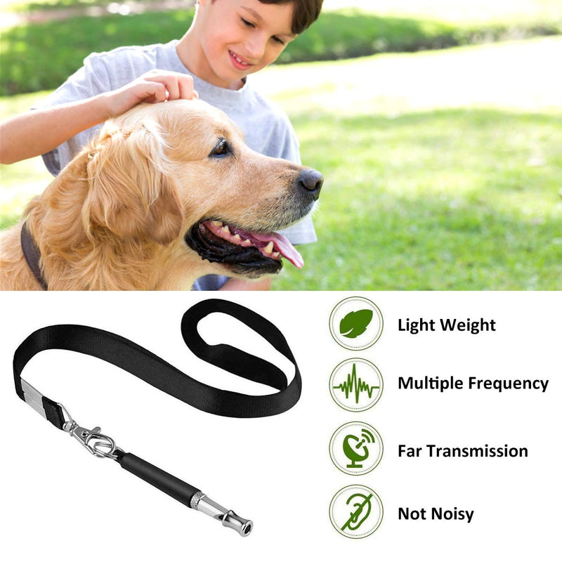 QIUDI Dog Whistle [2 Pack], Professional Ultrasonic Dog Training Whistle With Lanyard Neck Strap and Adjustable Frequencies Recall Training Assistant - PawsPlanet Australia