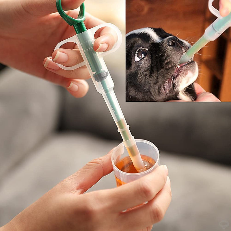 IBLUELOVER Dog Cat Medicine Syringe Pet Medicine Feeding Dispenser Tablet Feeding Tool Pill Capsule Injection Pusher Feeder Liquid Dispensing Injector for Dogs Cats Baby Animals Green - PawsPlanet Australia