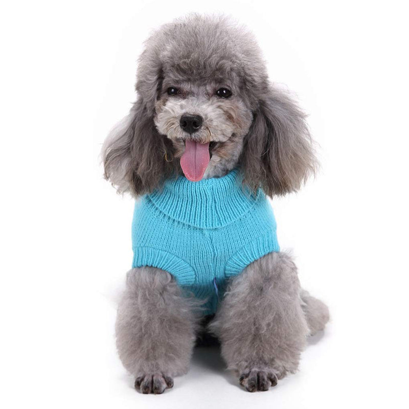 Dog Sweater, Warm Pet Sweater, Dog Sweaters for Small Dogs Medium Dogs Large Dogs, Cute Knitted Classic Cat Sweater Dog Clothes Coat for Girls Boys Dog Puppy Cat XX-Small Blue - PawsPlanet Australia