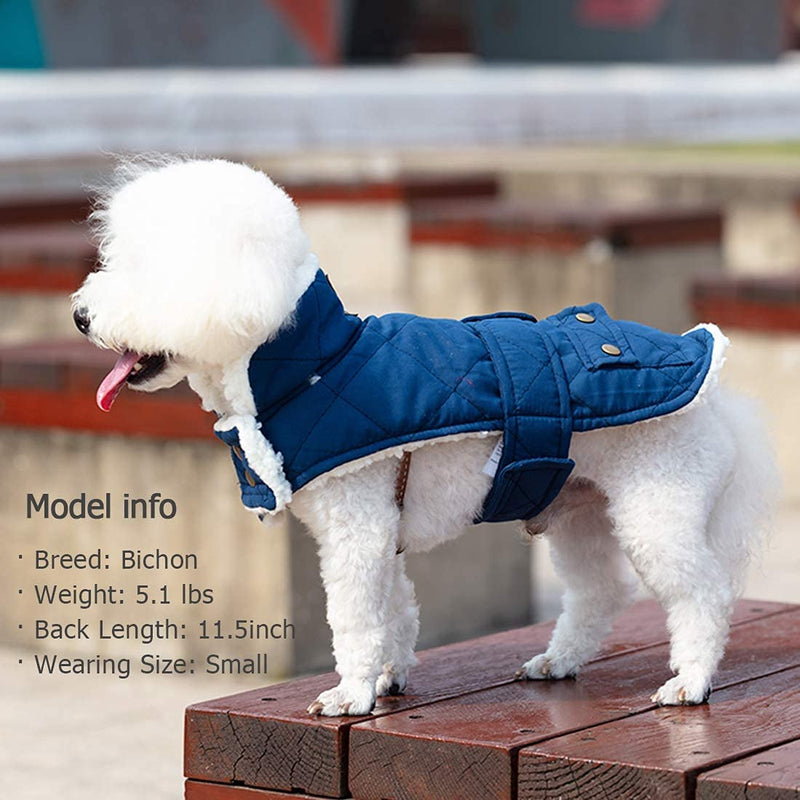 KYEESE Dog Jacket for Dogs Winter Windproof Fleece Lined Dog Vest Cold Weather Coats with Leash Hole XX-Large Blue - PawsPlanet Australia