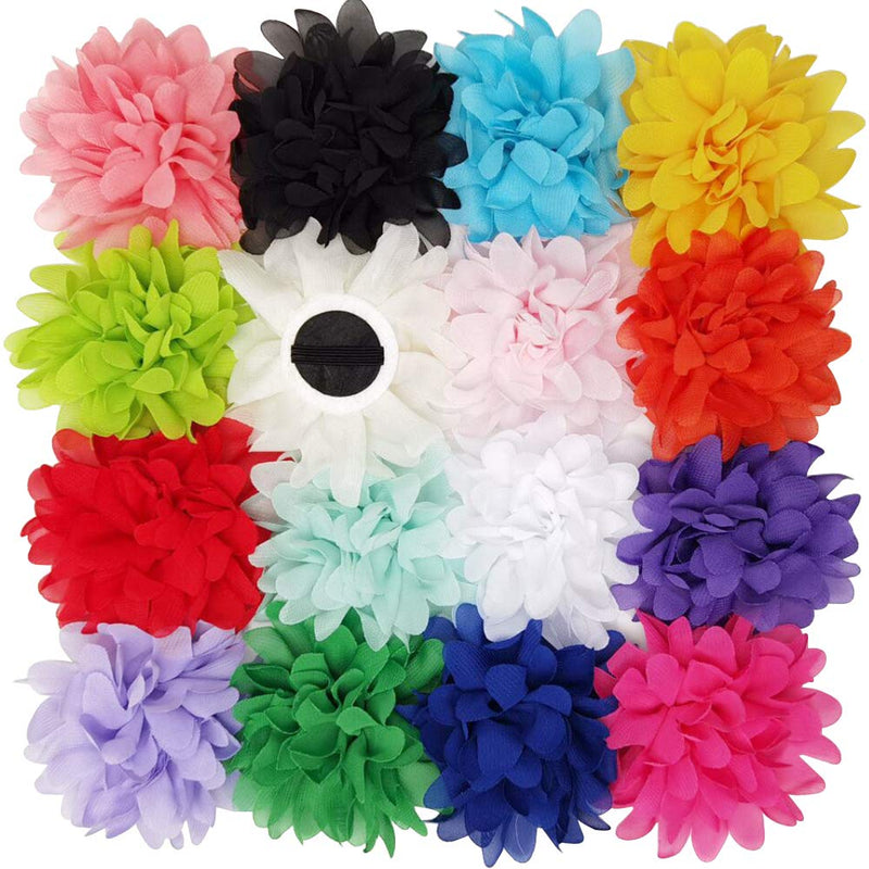 Chenkou Craft Pet Dog Collar Bows Charms Flowers Roses Accessories Attachment Decor for Cat Puppy Collars Grooming Large Bulk (16pcs Organza Flower 4") 16pcs Organza Flower 4" - PawsPlanet Australia