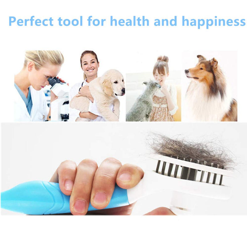 N\A Pet Brush dog cat Grooming Comb Pet Hair Removal & Gentle Massage for Small Medium Large Dogs Cats Horses Self Cleaning Slicker Brush - PawsPlanet Australia