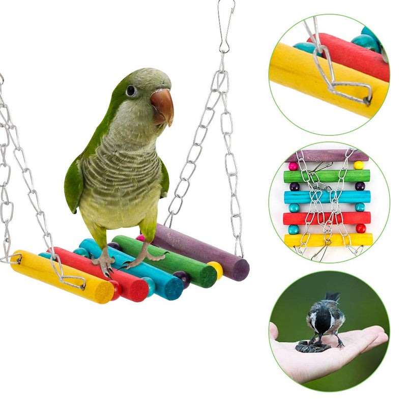 Yorgewd 8-Pack Bird Toys Parrots Cage Toys Hanging Swing Shredding Chewing Perches Parrot Toy Parrot Bite Toy for Budgie, Cockatiels, Conures, Finches, Small Parakeets - PawsPlanet Australia