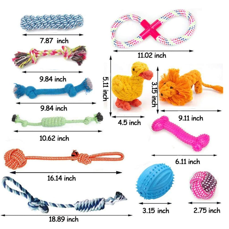 RoyalCare Dog Toys 12 Pack Gift Set, Ball Rope and Chew Squeaky Toys for Medium to Small Dog - PawsPlanet Australia