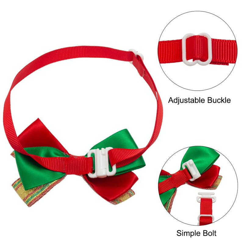 [Australia] - KOOLTAIL Dog Bow Ties Collar Neckties Christmas - 16 PCS Pet Puppy Cats Bowties,Adjustable Collar for Holiday Festival and Party Occasion Accessories 