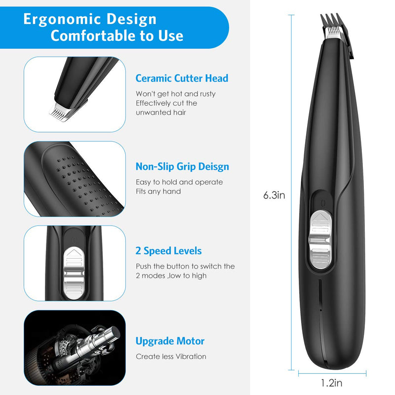 Brifit Dog Grooming Clippers, Electric Cat Dog Paw Clippers, Low Noise Pet Clippers, USB Rechargeable Pet Hair Trimmer, 2 Speed Clippers Dog Grooming for Hair Around Face, Eyes, Ears, Rump, Paws - PawsPlanet Australia
