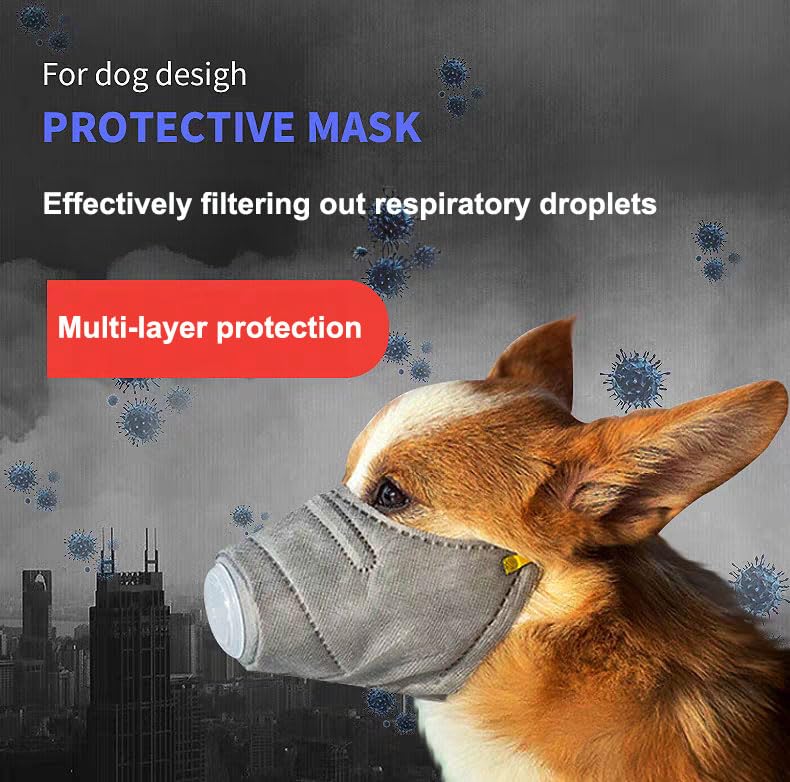 SJJH Dog Filter Muzzle, Pet Protective Respirator, Anti Dust Breathing Mask, Smog Filter 3pcs(S) Small - PawsPlanet Australia