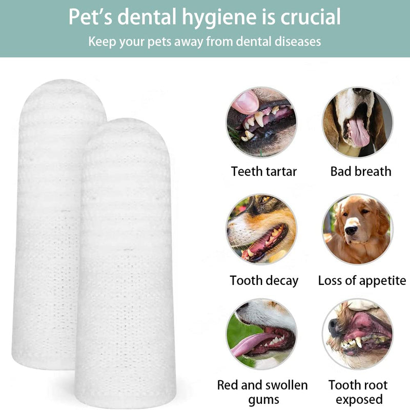 Fyfjur Dog Toothbrush, Pack of 10 Reusable Finger Toothbrush Dog Anti-Plaque, Efficient Finger Cots Dog Dental Care for Dental Care Dog Cats White - PawsPlanet Australia