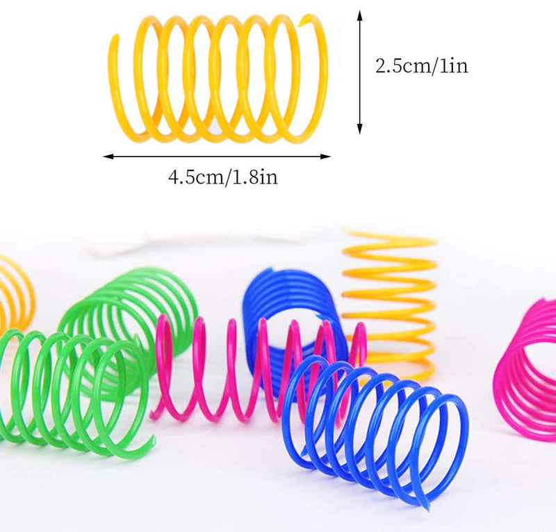 [Australia] - ISMARTEN 100 Pack Pet Wide Colorful Springs Cat Toys Plastic Coil Spiral Springs for Cat Kitten Pets (Random Color) 