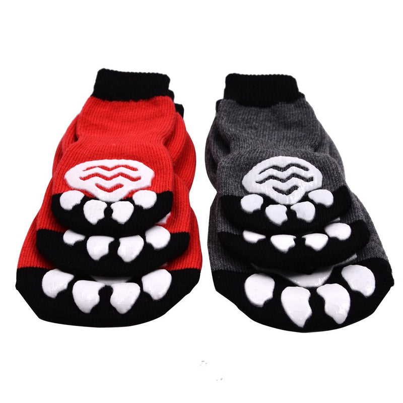 [Australia] - EXPAWLORER Anti-Slip Dog Socks Traction Control for Indoor Wear, Paw Protection Small Black 