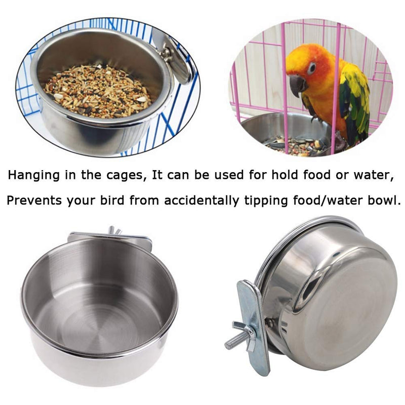 Tfwadmx Bird Feeding Dish Cups Parrot Food Bowl Clamp Holder Coop Cup, Bird Cage Water Bowl for Parakeet African Greys Conure Cockatiels Lovebird Budgie Chinchilla 2 Pack - PawsPlanet Australia