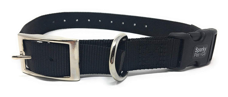 [Australia] - Sparky Pet Co - 1" Quick Snap Double Buckle Replacement Dog Collar Black 