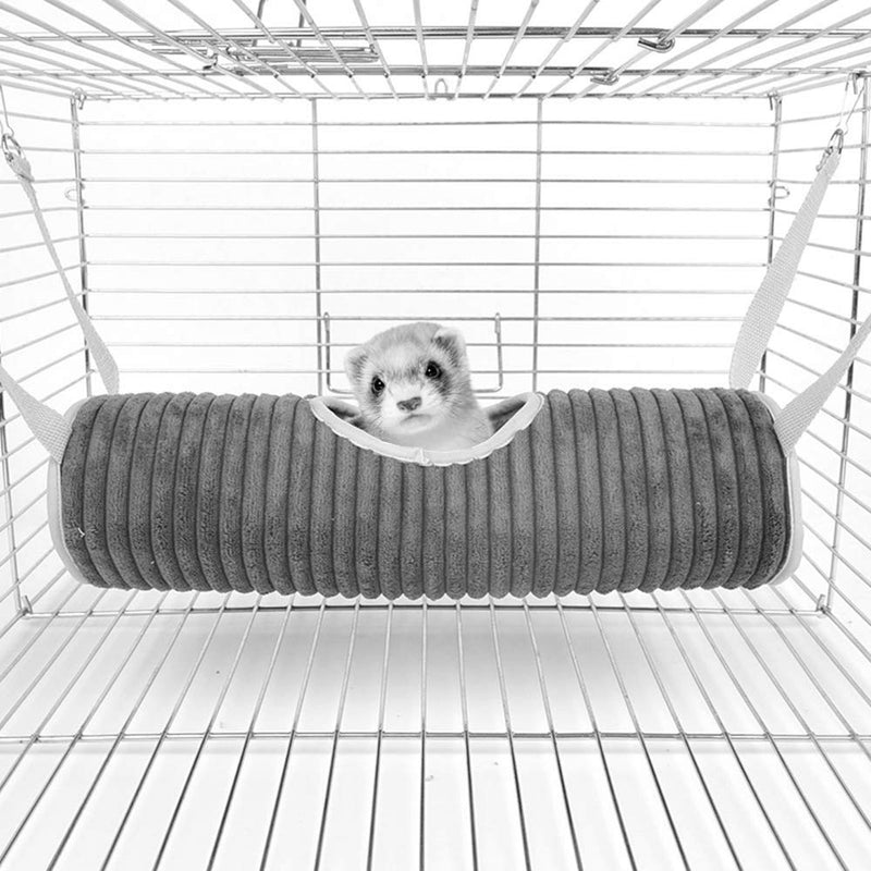 MRTIOO Hanging Tunnel Ferret Hammock, Small Animal Tunnel Tube Toys , Fit Baby Guinea Pig and Hamster, Hedgehogs, Rats - Gray - PawsPlanet Australia