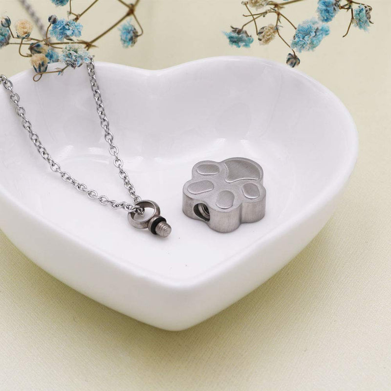 [Australia] - Dog Cat Paw Print Cremation Jewelry Pet Urn Necklace for Ashes Animal's Ashes Pendant Memorial Keepsake Jewelry 