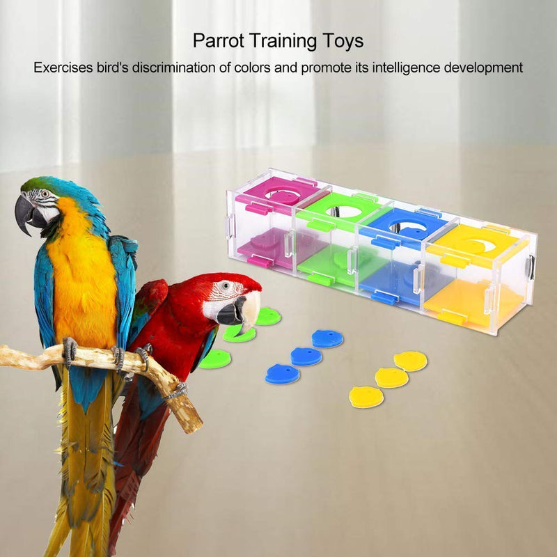 HEEPDD Bird Intelligence Training Toy, Interactive Playing Puzzle Toy with Color Separation Coin Box for Parrot Hamster Macaw African Greys Parakeet - PawsPlanet Australia