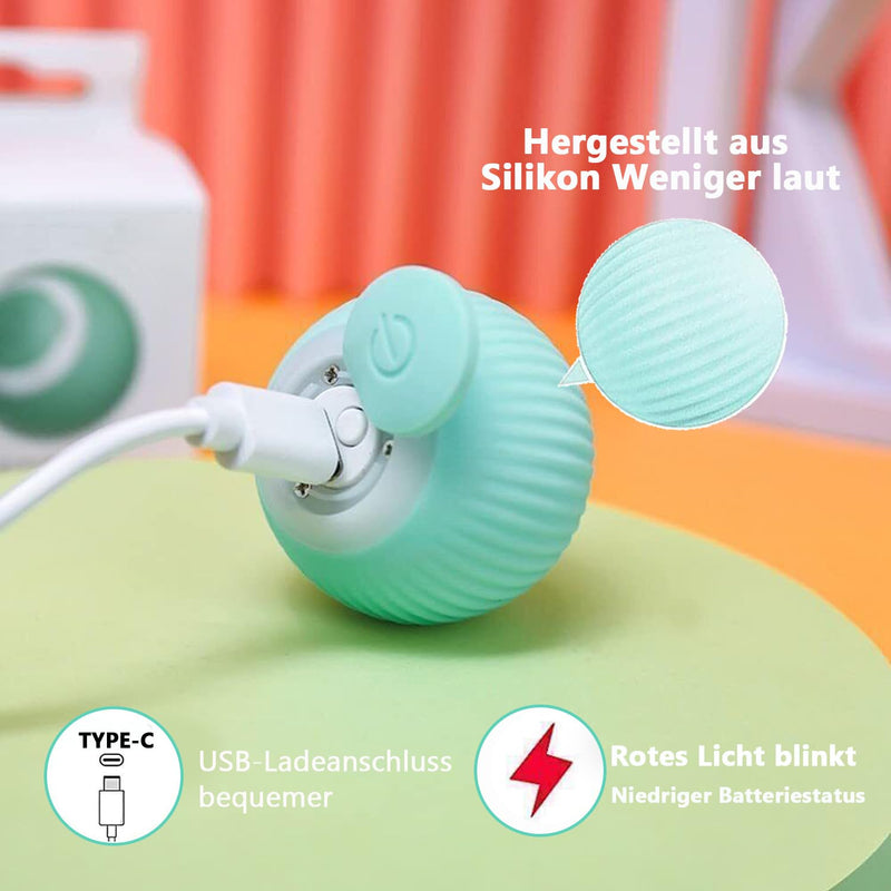 Cat Toy Electric with LED Light Cat Toy Self-employment 360 Degree Ball Interactive Cat Toy Self-Rotating Intelligent USB Rechargeable Cat Toy Ball Blue - PawsPlanet Australia