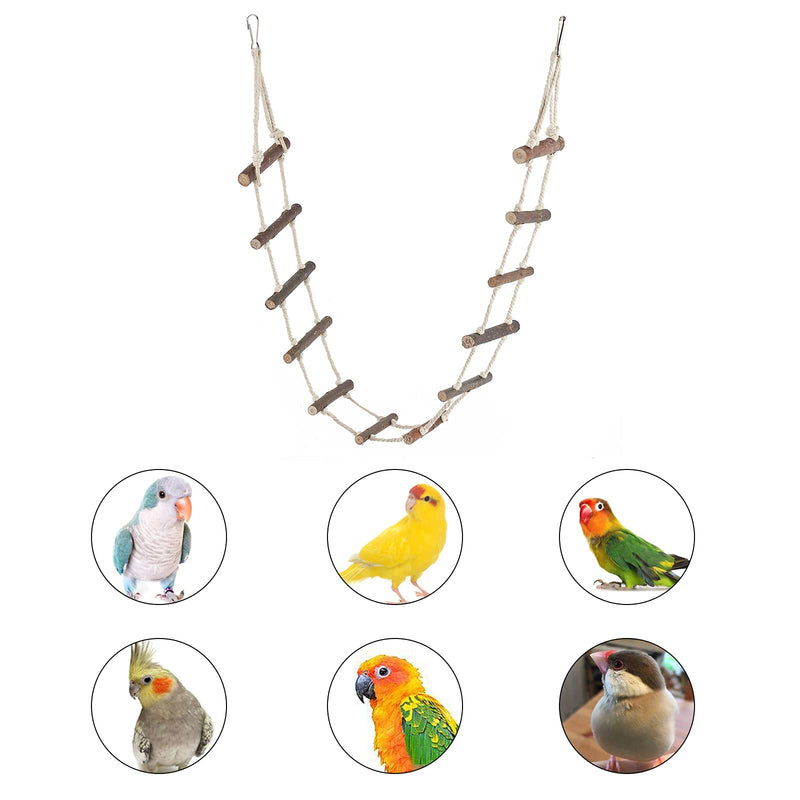 AHANDMAKER Pet Birds Climbing Ladder , Squirrel Suspension Rope Bridge Nature Wood Long Climbing Ladder for Parrot Bird Squirrel Flying Squirrel Parakeet Canary - PawsPlanet Australia