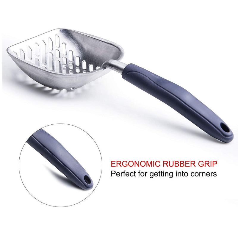 [Australia] - Cat Litter Scoop - Strong and Durable Aluminum Alloy, All Metal End-to-End wit Solid Core, Non Sticky, Sifter with Deep Shovel 