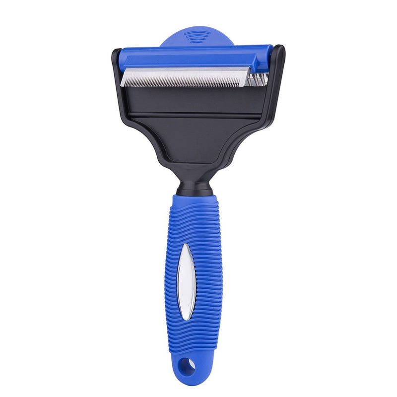 [Australia] - Goldsen Pet Dematting Comb, 2 Sided Undercoat Rake for Cats&Dogs Pet Grooming Tool Removes Undercoat Mats for Small Medium and Large Breeds with Medium and Long Hair for Pet Brush Tool Blue 