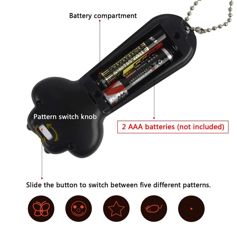 KETIEE Interactive Cat Toy - Multifunction Paw Shape Battery Operated Cat Exercise Toy Cat Dog Chaser Toys Pet Training Tool Cats Tracker LED Lighting Toy, Black - PawsPlanet Australia