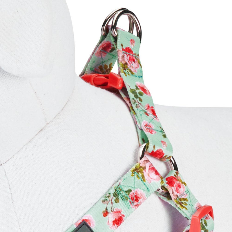 Blueberry Pet 10+ Patterns Spring Scent Inspired Floral Print/Camo Print Dog Harnesses Harness - (16.5" - 21.5") Chest Girth Turquoise - PawsPlanet Australia
