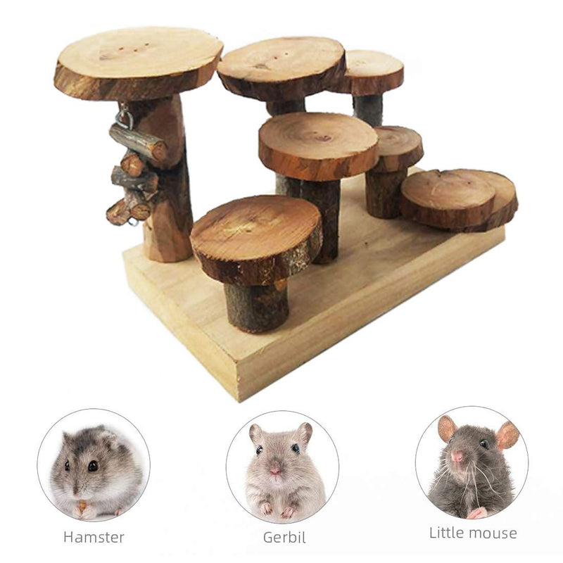 [Australia] - Hamiledyi Hamster Natural Wood Playground Rat Climb Activity Platform Dwarf Mice Living System with Ladders Play Chews Toys for Small Pet Animal Mouse,Gerbil 