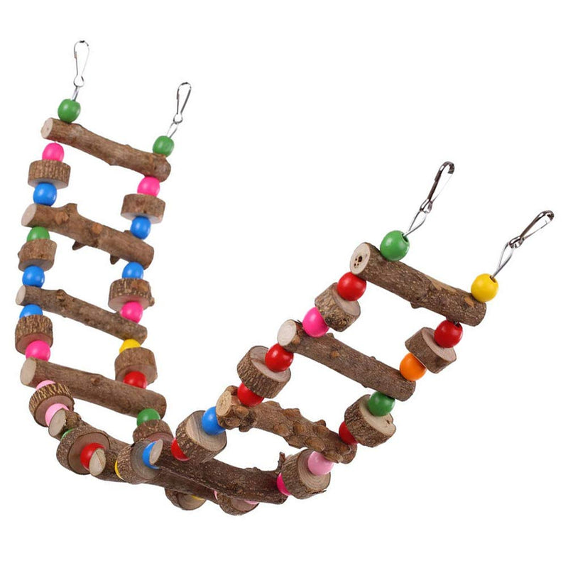 iplusmile Bird Accessories Pet Parrot Ladder Swing Wooden Hanging Chewing Toy Bird Cage Accessories - PawsPlanet Australia