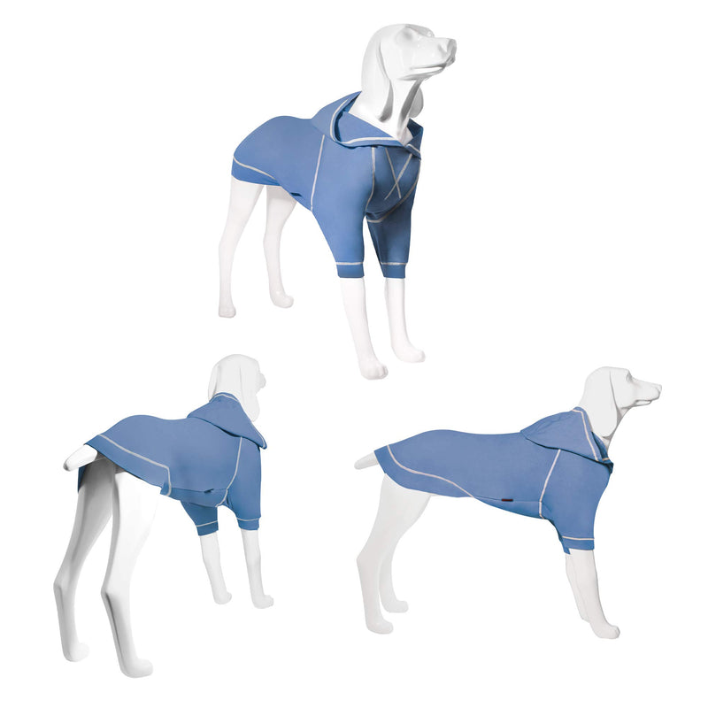 Kickred Basic Dog Hoodie Sweatshirts, Pet Clothes Hoodies Sweater with Hat and Leash Hole, Soft Cotton Outfit Coat for Small Medium Large Dogs X-Small Light Blue - PawsPlanet Australia