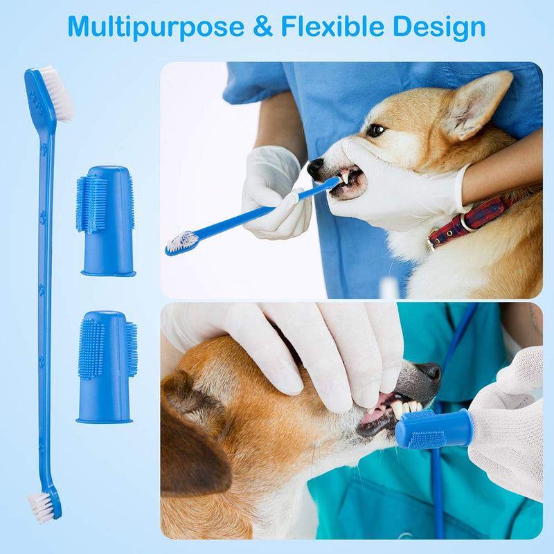 CooZero Dog Dental Care Kit, 2 Pack Dog Toothpaste and Dog Toothbrush Set Pet Soft Toothbrush Dog Finger Toothbrushes Pet Toothbrush for Cats and Dogs - Small to Large Dogs - PawsPlanet Australia