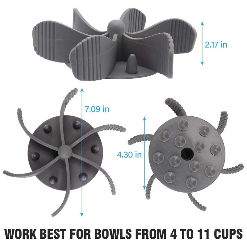 Slow Feeder Insert for Dog Bowl, Spiral Slow Feeder Bowl with Sucking Disc - Precise Cutting Compatible with Dog Feeder, Silicone Dog Feeder - Effectively Control Eating Speed, Prevent Choking, Puking Grey - PawsPlanet Australia