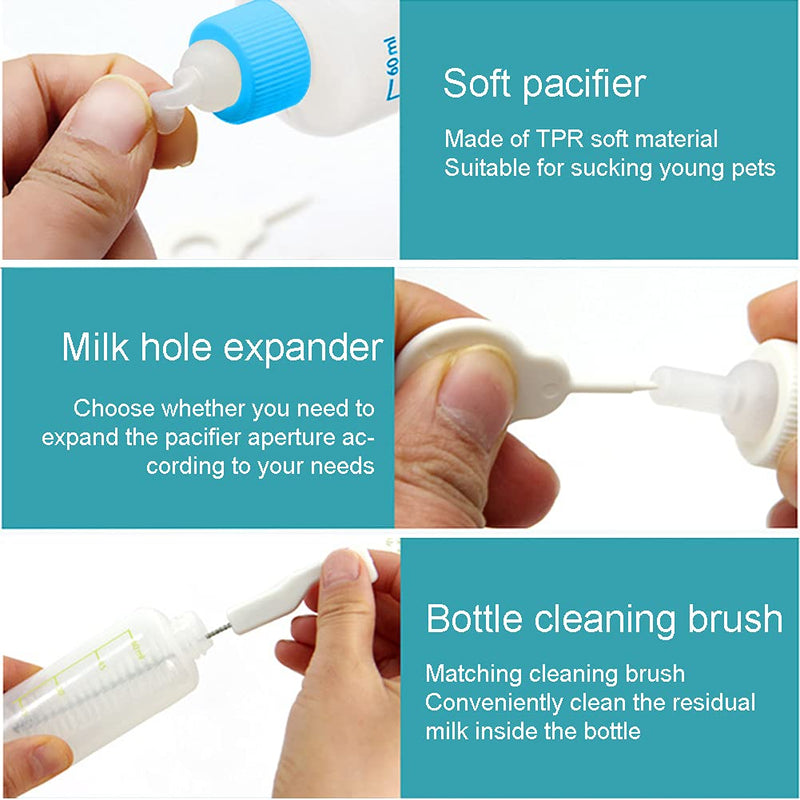 22 Pack Newborn Pet Feeder,Puppy,Cat,Kitten Feeding Bottle Kit with Syringe-s,Feeding Nursing Bottle Nipple for Small Mammals Neonates Week Old Newborn Animal - PawsPlanet Australia