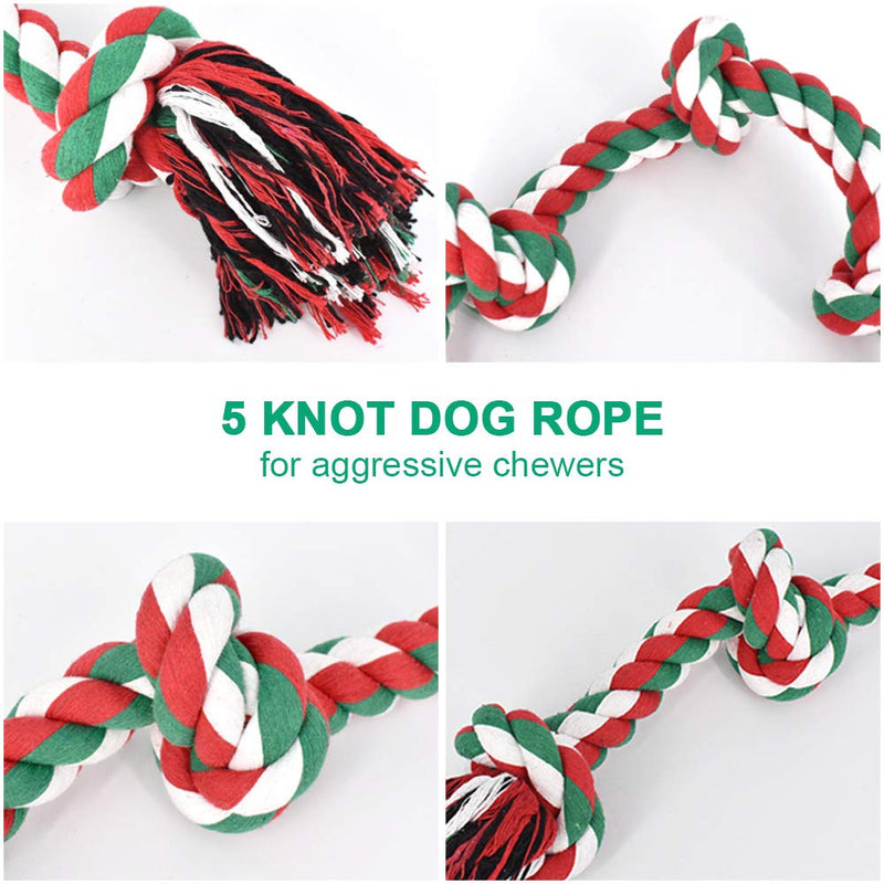 RIO Direct Dog Rope Toys for Strong Large Dogs, XXL 36inch Sturdy 5-Knots Rope Tug for Aggressive Chewers, Interactive Tug of War Rope Chew Training Toys for Large Breeds Dogs Teeth Cleaning - PawsPlanet Australia