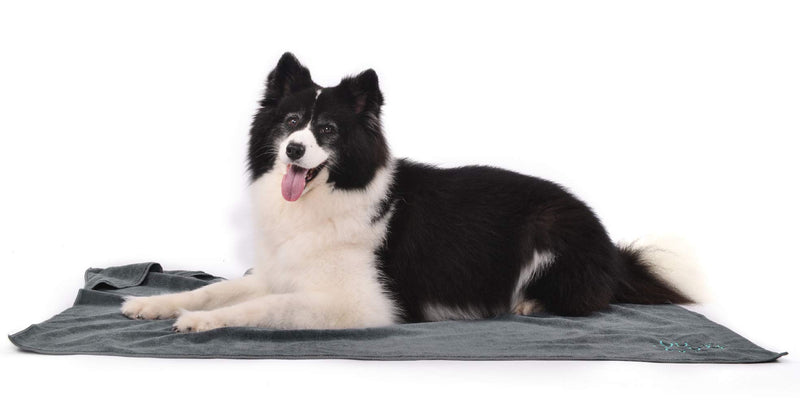 Winthome Super Absorbent Dog Drying Towel, Microfiber Pet Bath Towel (77x127cm, grey) 77x127cm - PawsPlanet Australia