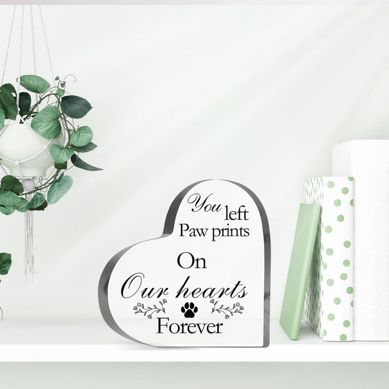Pet Memorial Gift - Heart Acrylic Decor Sign Sympathy for Pet Loss Remembrance Gifts Cat Dog Memorial Bereavement Condolence Gifts Loss of Pet Keepsake - PawsPlanet Australia
